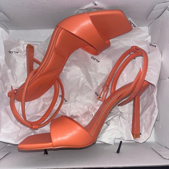 Aldo Shoes - Aldo Vibrant Orange Strappy Heels